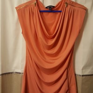 Coral drape front shirt